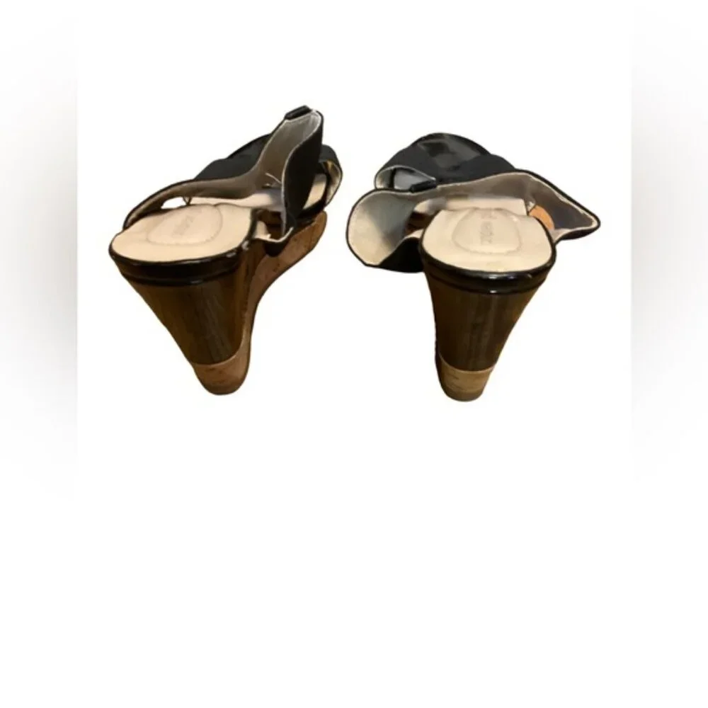 Andrew Geller | Black Wedges with Tan Base | Size 6.5